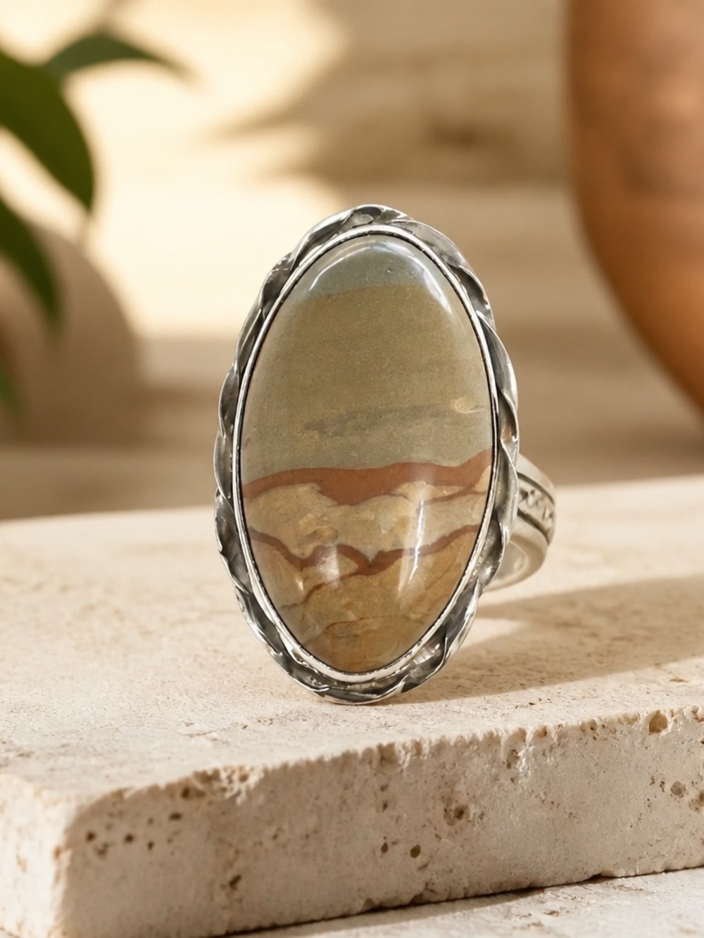 Sterling Hallmarked Southwest Ring Sz 9